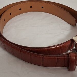 Lauren Ralph Lauren Leather Croc Embossed  Belt Buckle Size Small